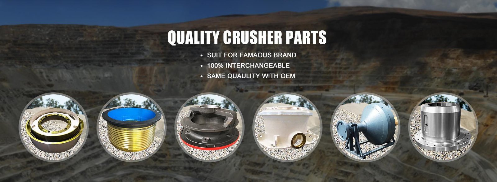 Quality Cone Crusher Spare Parts, OEM Interchangeable Mining Wear Components for Famous Brands