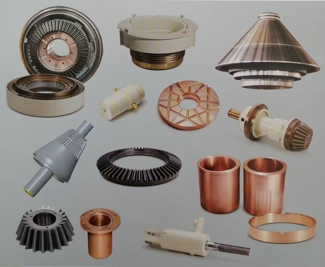 Cone Crusher Complete Spare Parts, Bronze Bushings, Bevel Gears, Thrust Plates, Mining Machinery Wear Components