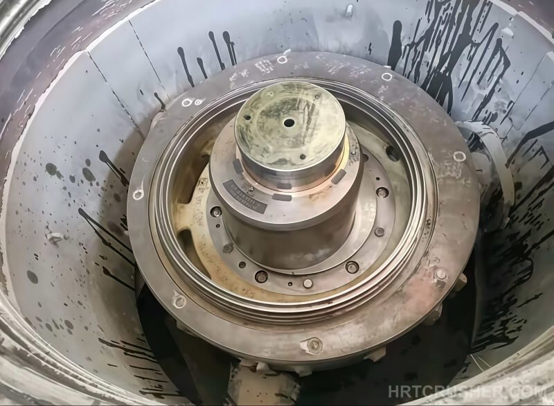 Completed eccentric assembly installation and gear meshing check in HP500 cone crusher
